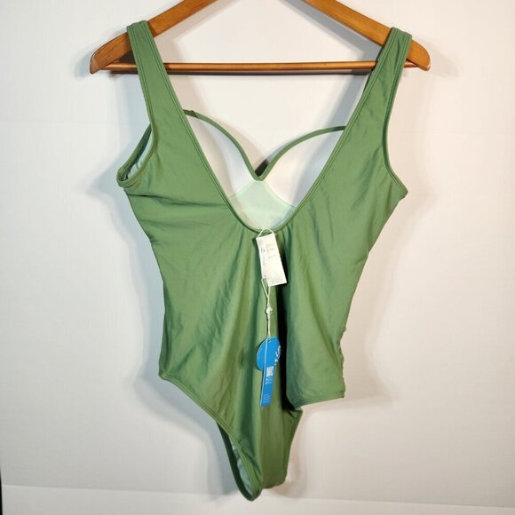 CUPSHE Ruched Crisscross Push-Up One Piece Swimsuit Women's. Medium - Picture 4 of 7